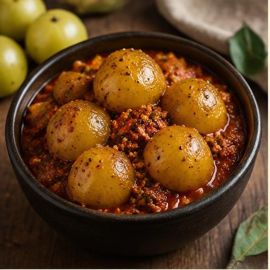 Amla Pickle, homemade Andhra style