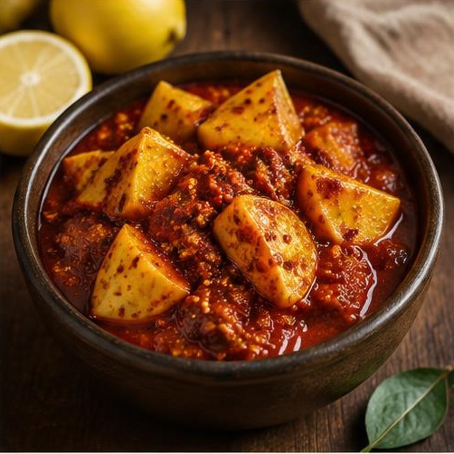 Nimbu / Lemon Pickle, homemade Andhra style